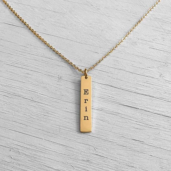 Drop Bar Necklace Gold
